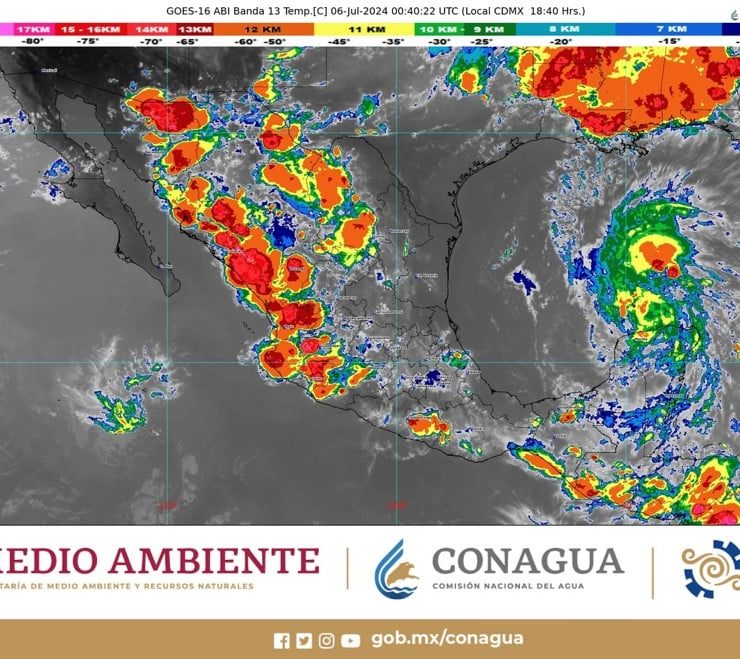 Beryl causa Alerta por Fuertes Lluvias y Vientos en la Península de Yucatán